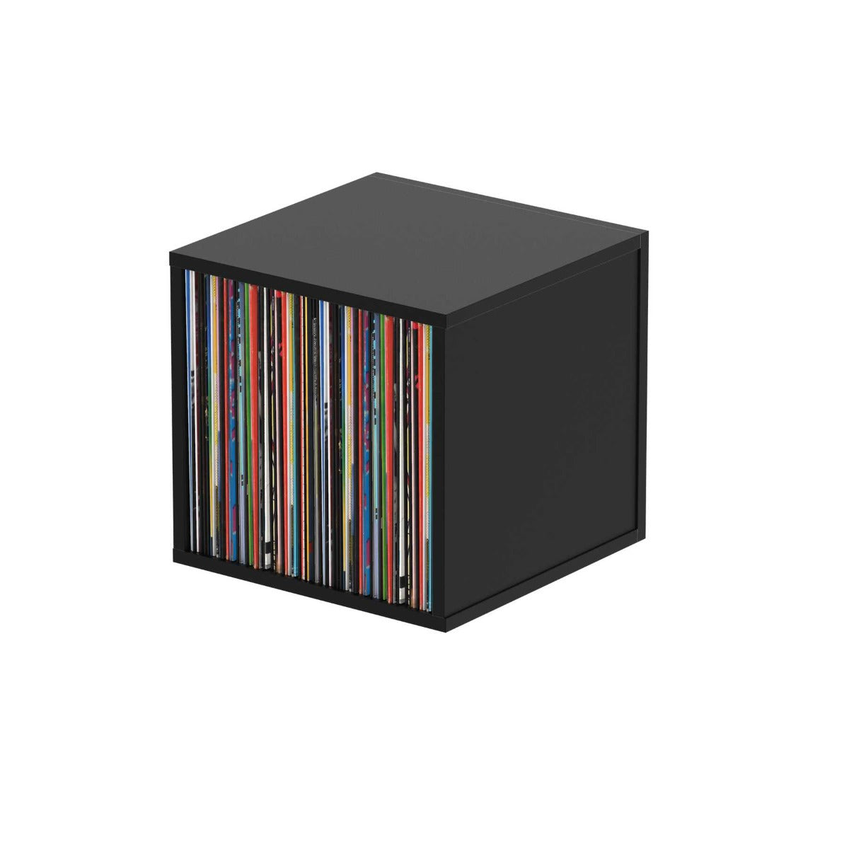 Black Glorious Record Box 110 vinyl storage container with secure lid for organizing and protecting vinyl records.