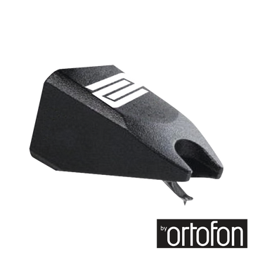 Black Reloop Concorde stylus for turntable cartridges, showcasing the replacement stylus with detailed tip and sleek design.