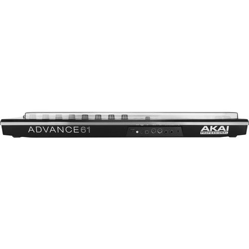Decksaver cover for Akai Advance 61 MIDI keyboard controller, clear protective cover designed for the keyboard.
