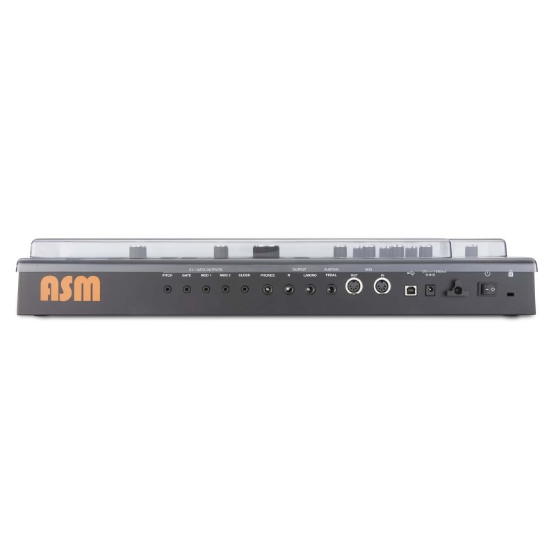 Decksaver cover for ASM Hydrasynth Explorer synthesizer, showing a sleek protective plastic shell over the compact keyboard device