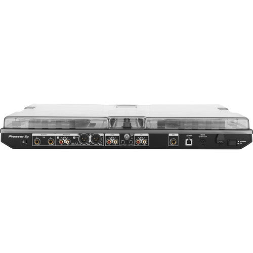 Decksaver smoked clear cover for Pioneer DDJ-SR2 and DDJ-RR DJ controllers, protecting equipment from dust and damage.