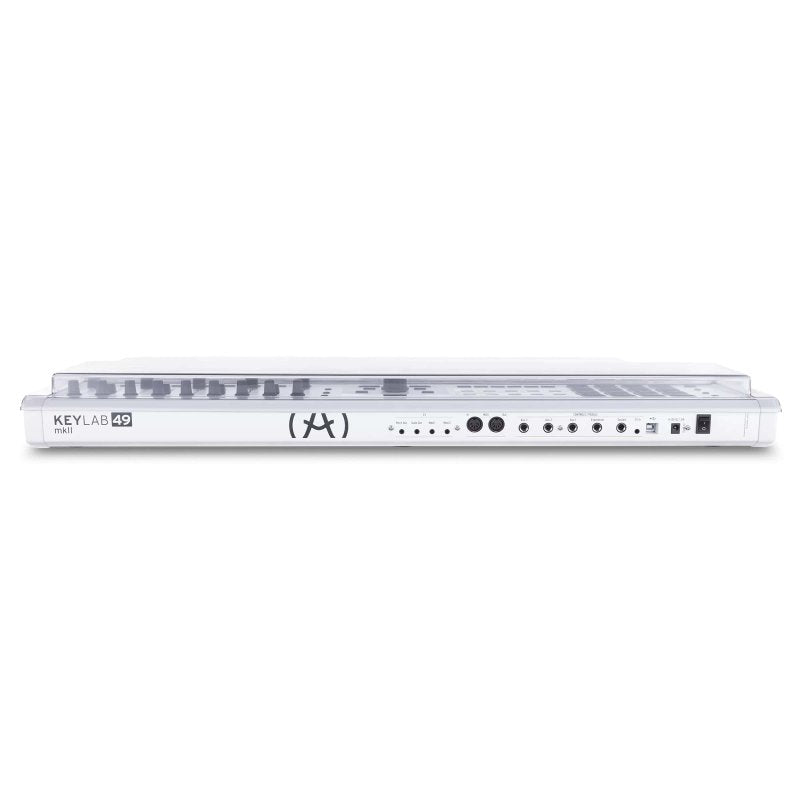 Decksaver keyboard cover for Keylab 49 MK2, clear protective cover fitting the MIDI controller with a sleek design.