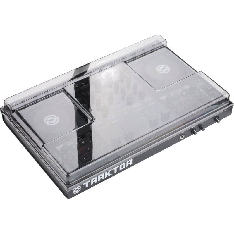 Decksaver NI Kontrol S4 and S4 MK2 smoked clear DJ controller cover showing protective plastic shell over the device
