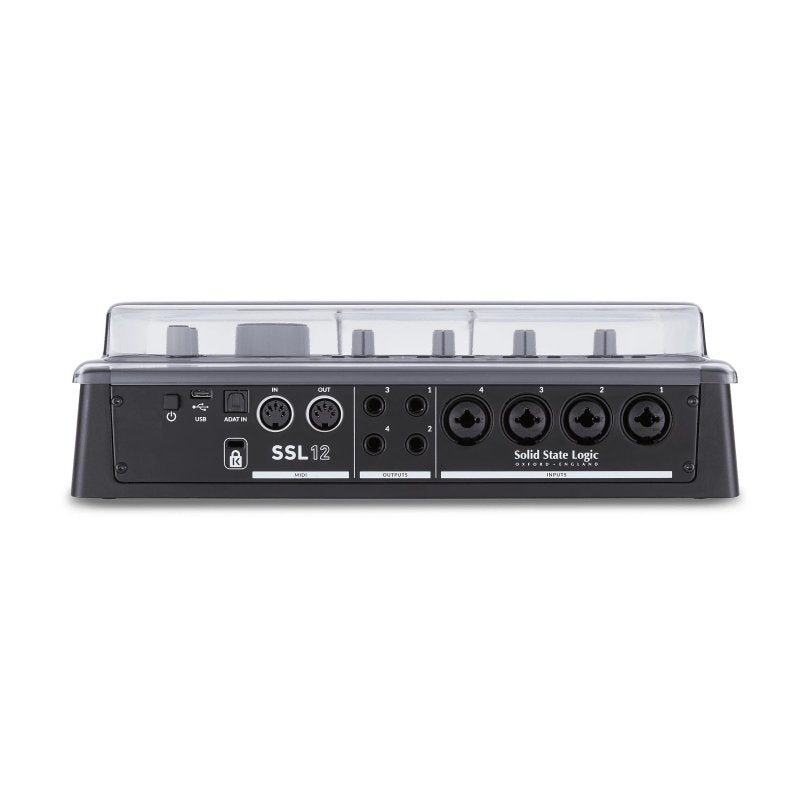 Decksaver cover for Solid State Logic SSL 12 producer controller, protective transparent plastic cover with precise fit.