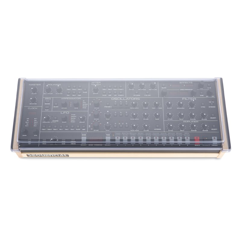 Decksaver cover for Sequential Trigon-6 synthesizer, durable protective case for desktop music equipment.