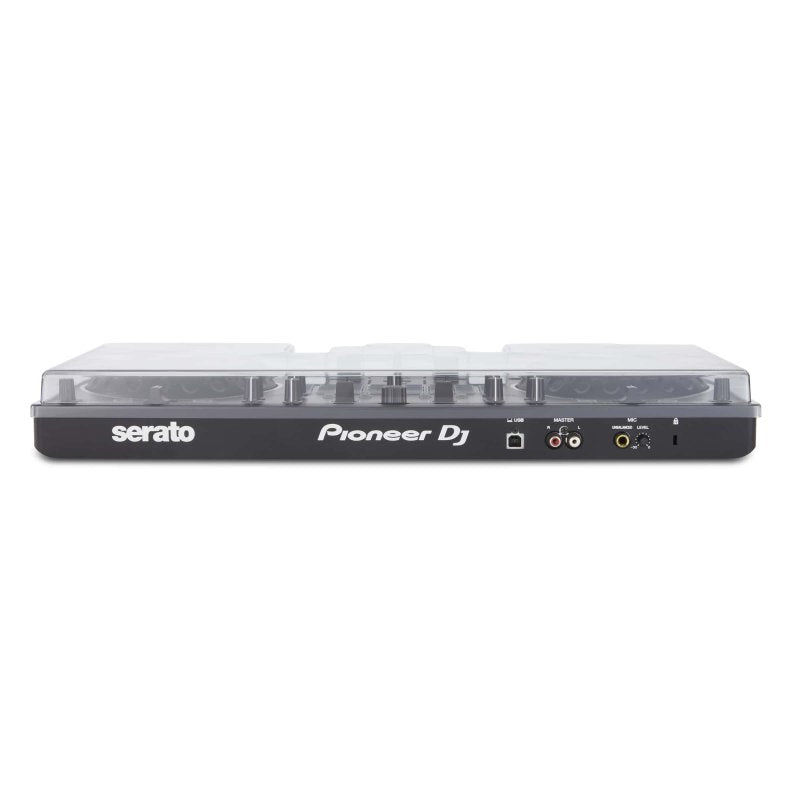 Decksaver cover for Pioneer DJ DDJ-REV1 DJ controller, durable protective plastic shell to shield the device from dust and damage.