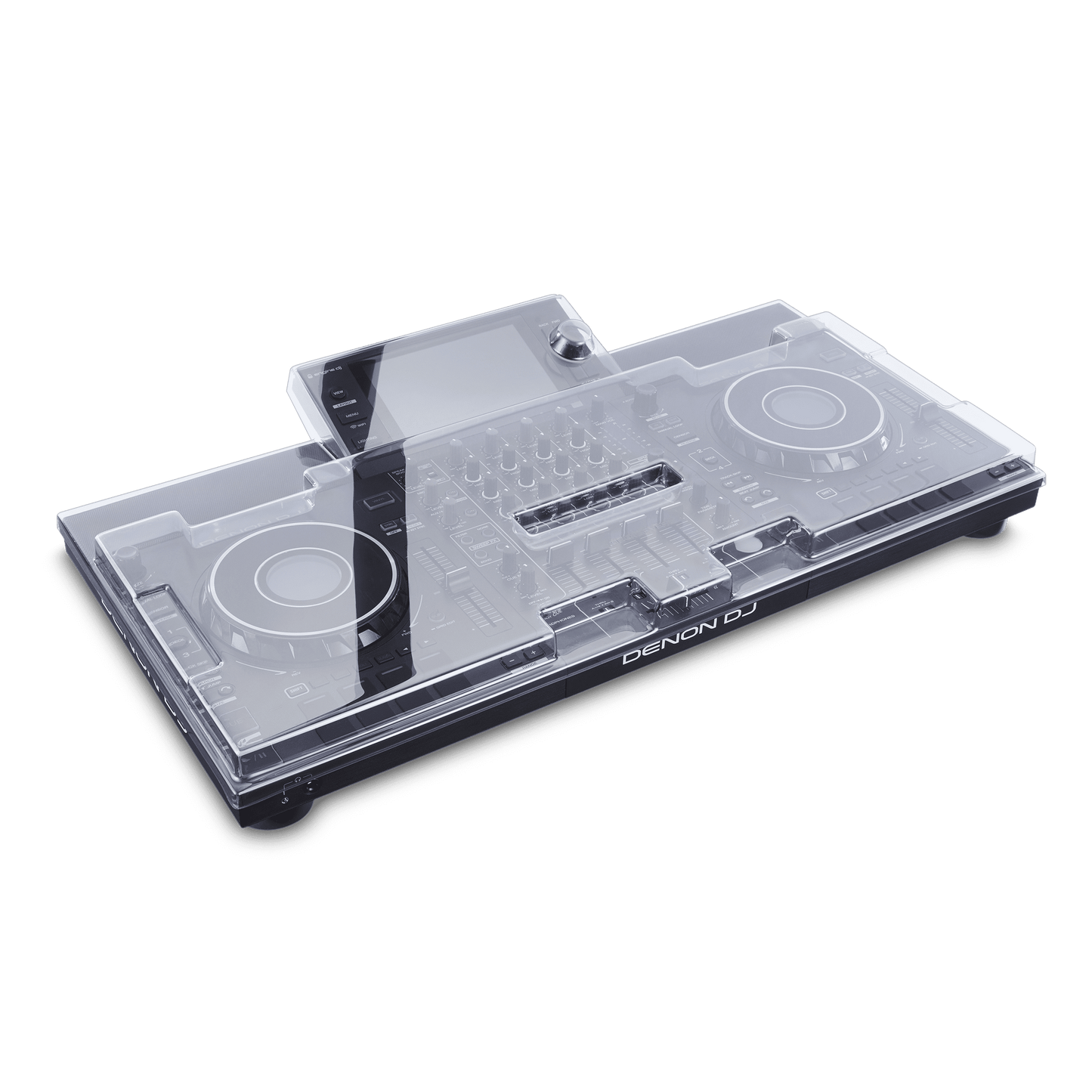 Decksaver cover for Denon DJ SC Live 4 DJ controller, clear protective shell with precise fit, designed to safeguard the device.