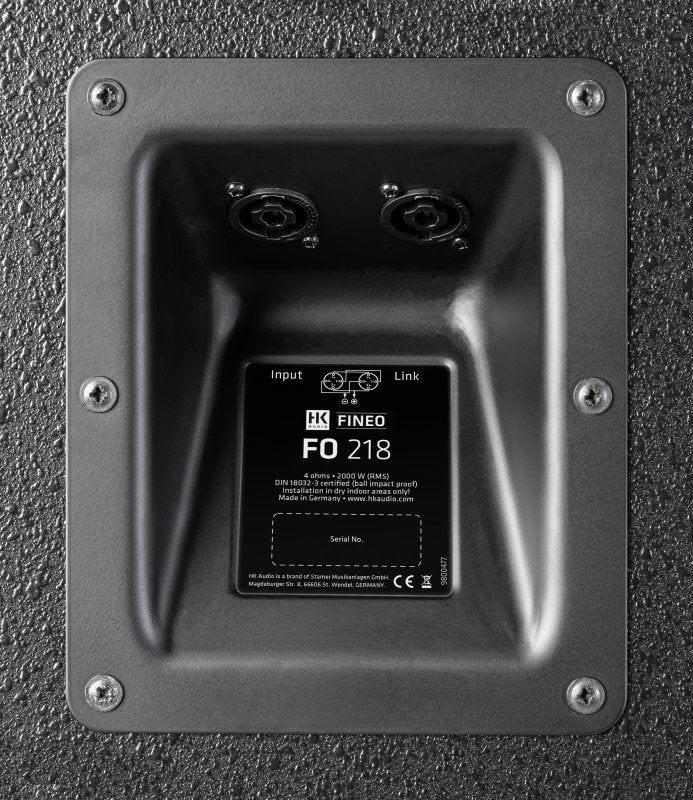 HK Audio FINEO-FO-S218-BLK 4000-Watt 2 x 18" Install Suboowfer. Black