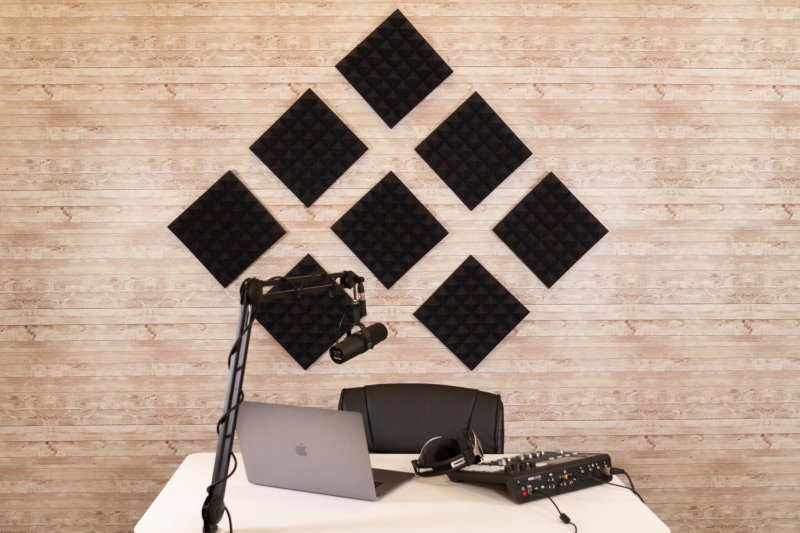 Gator GFW-ACPNL1212PCHA-8PK 8 Pack of Charcoal 12" x 12" Acoustic Pyramid Panel