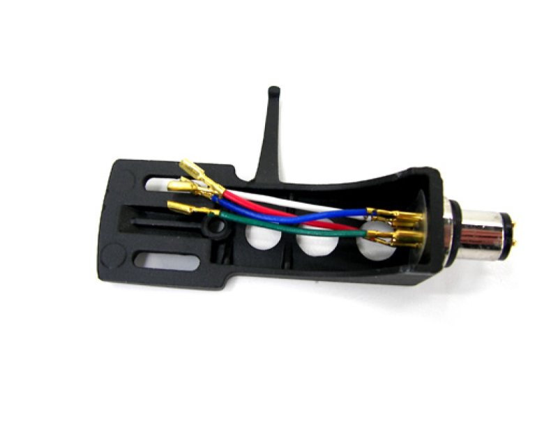 Black Reloop headshell for 1/2-inch turntable pick-up systems, used as a turntable accessory for high-quality audio.