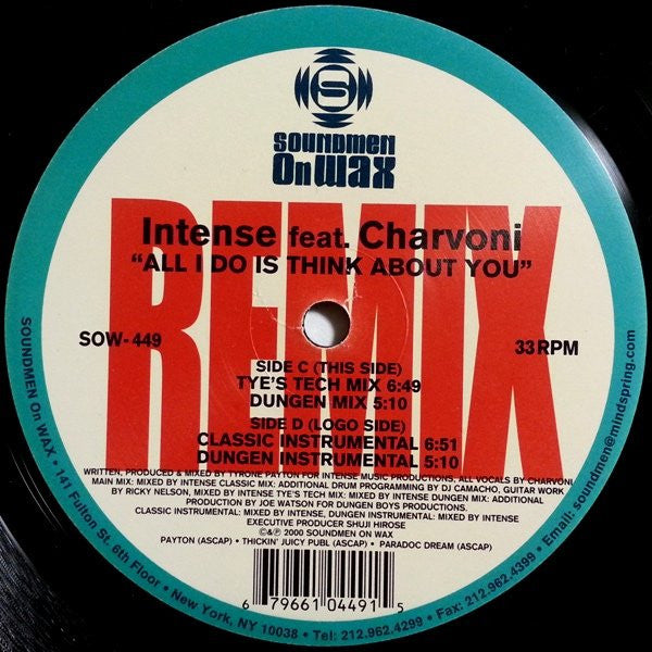 All I Do Is Think About You (Remixes) Intense (2),Charvoni