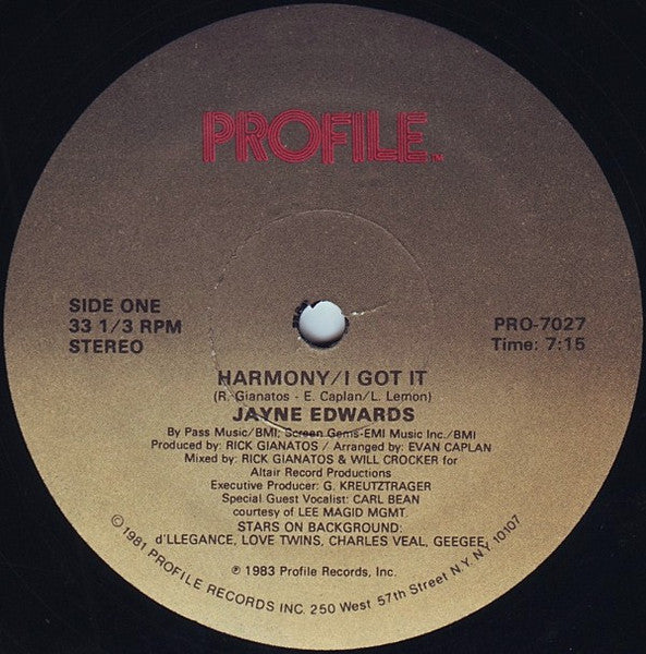 Harmony / I Got It Jayne Edwards