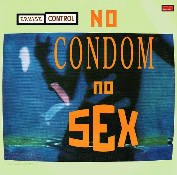 Rectangle Triangle No Condom, No Sex promotional graphic featuring bold text on a plain background.