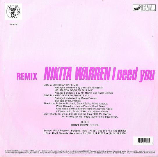 I Need You (Remix) Nikita Warren