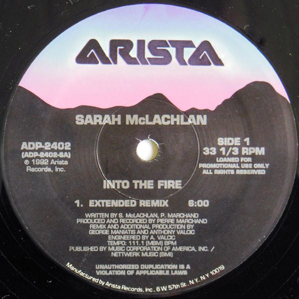 Into The Fire Sarah McLachlan