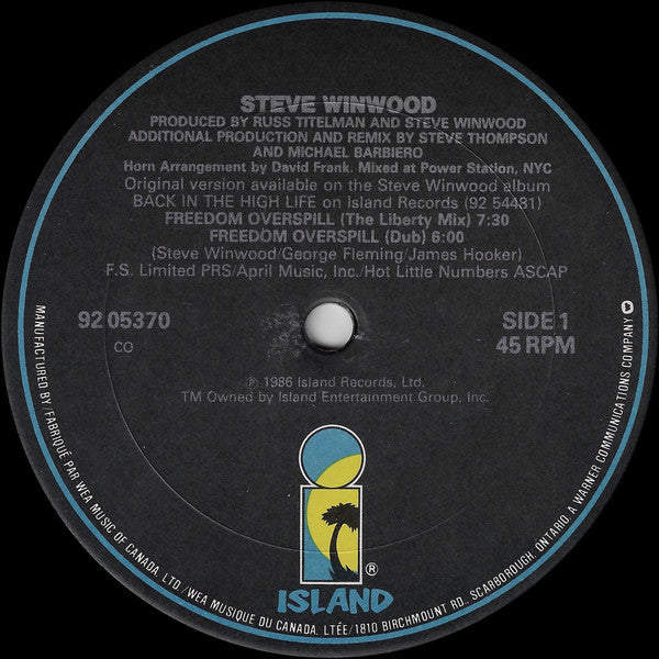 Freedom Overspill Steve Winwood