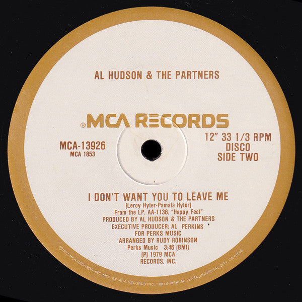 You Can Do It / I Don't Want You To Leave Me Al Hudson & The Partners
