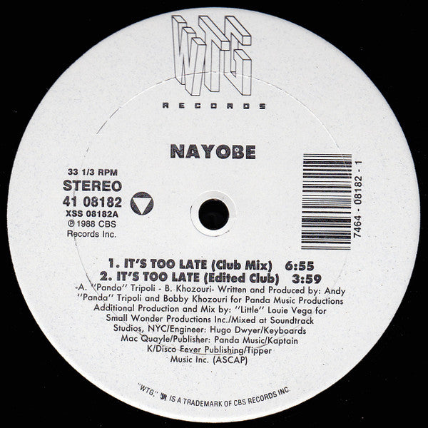 It's Too Late Nayobe