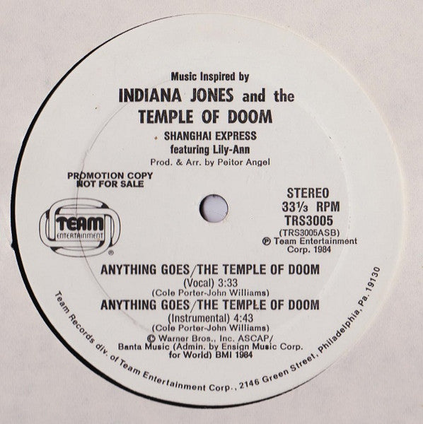 Anything Goes / The Temple Of Doom (Music Inspired By Indiana Jones And The Temple Of Doom) Shanghai Express,Lily-Ann