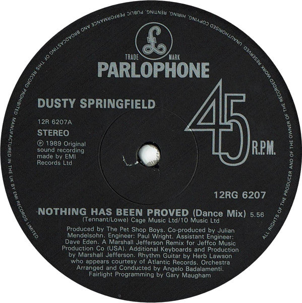 Nothing Has Been Proved Dusty Springfield