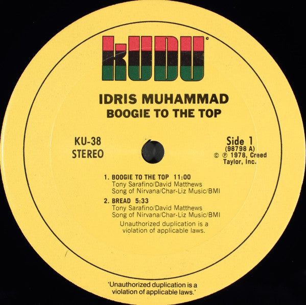 Boogie To The Top Idris Muhammad