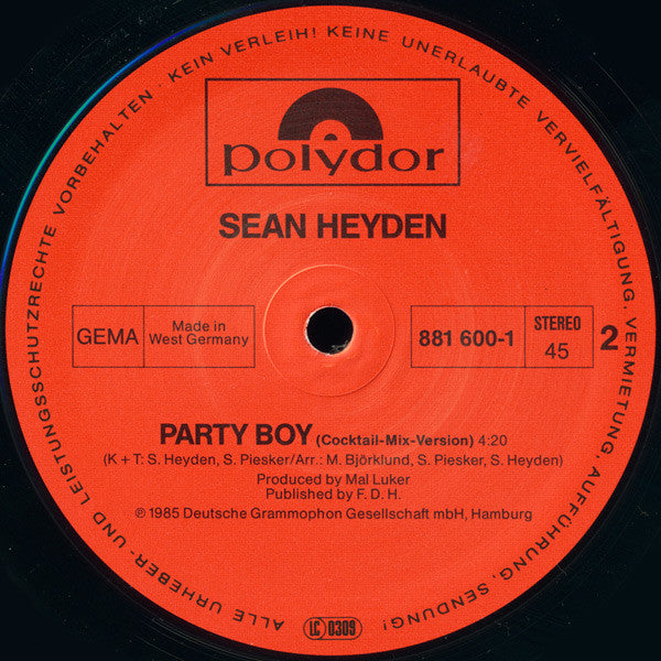 Party Boy Sean Heyden