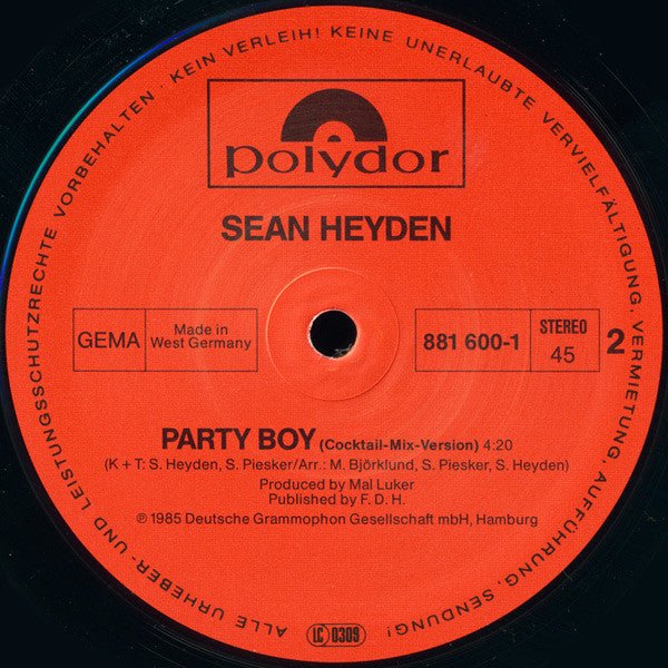 Party Boy Sean Heyden