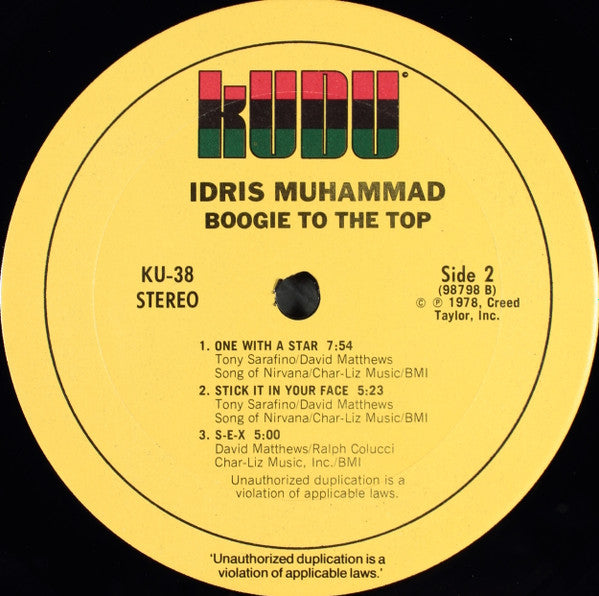 Boogie To The Top Idris Muhammad