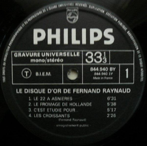 Le Disque D'Or Fernand Raynaud