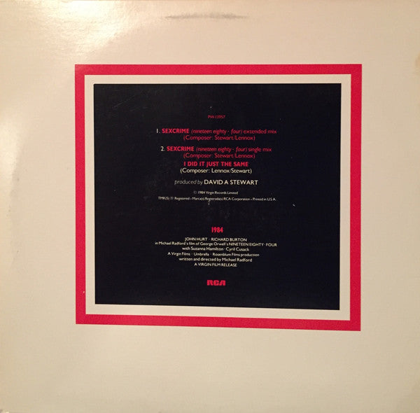 Sexcrime (Nineteen Eighty-Four) Eurythmics