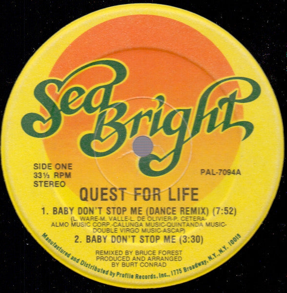 Baby Don't Stop Me Quest For Life
