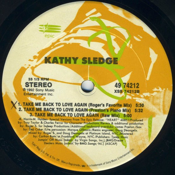Take Me Back To Love Again Kathy Sledge