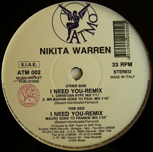 I Need You (Remix) Nikita Warren
