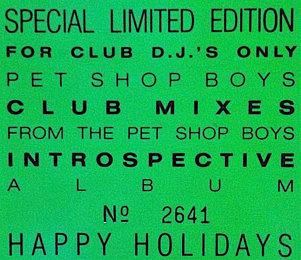Club Mixes From The Pet Shop Boys Introspective Album | Rectangle Triangle