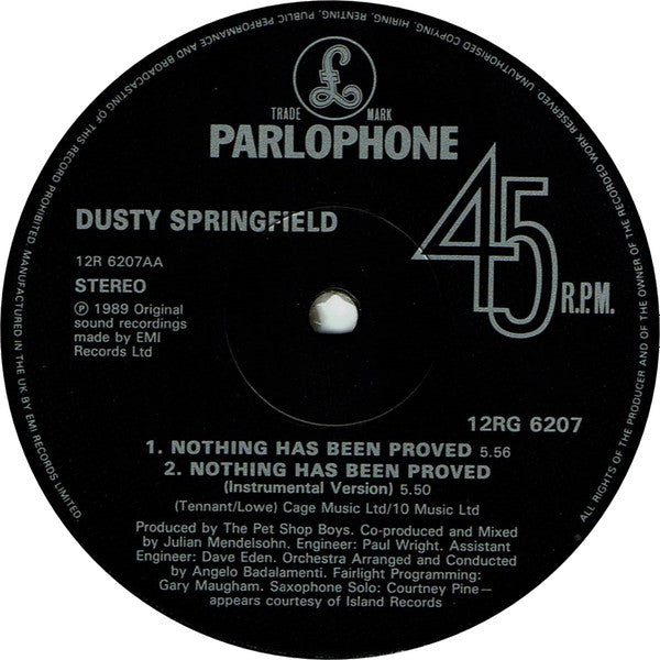 Nothing Has Been Proved Dusty Springfield