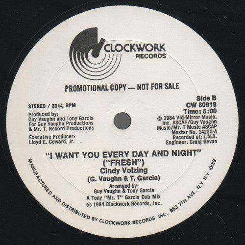I Want You Every Day And Night (Fresh) Cindy Volzing