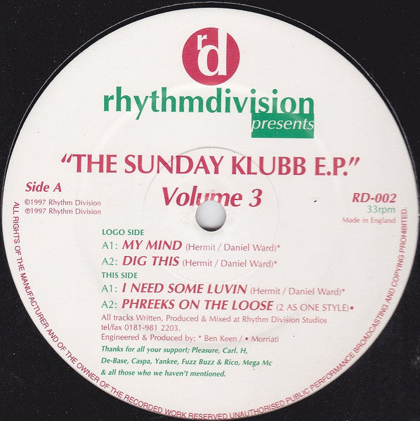 The Sunday Klubb E.P. Volume 3 Various