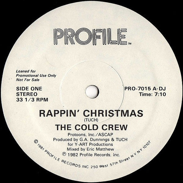 Rectangle Triangle Rappin' Christmas and New Year album cover with festive holiday-themed graphics and bold typography.