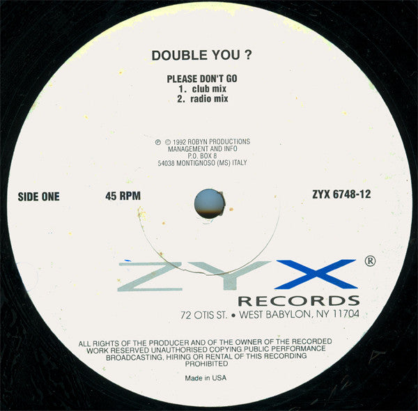 Please Don't Go 2 Double You
