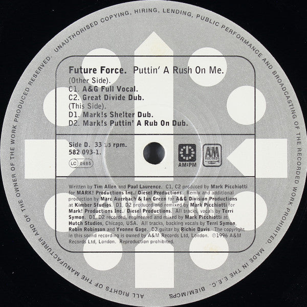 Puttin' A Rush On Me (Mark Picchiotti / A&G Division / Hippie Torrales & Mark Mendoza Mixes) Future Force