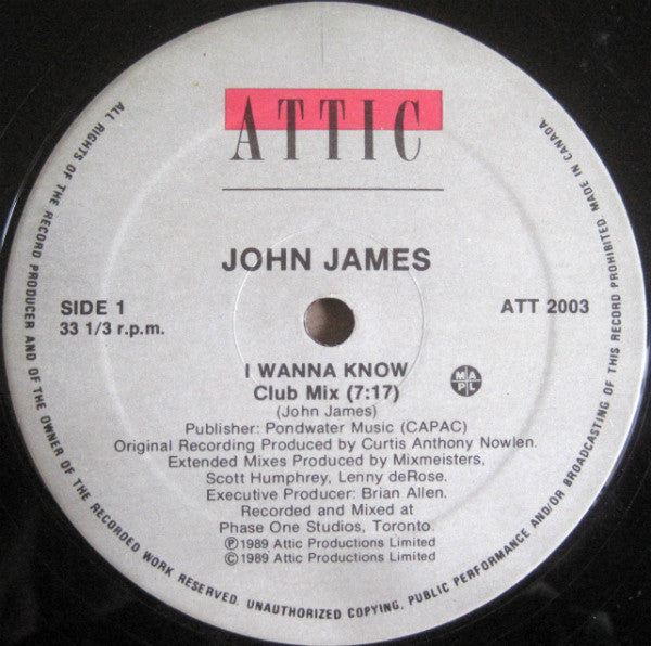 I Wanna Know John James