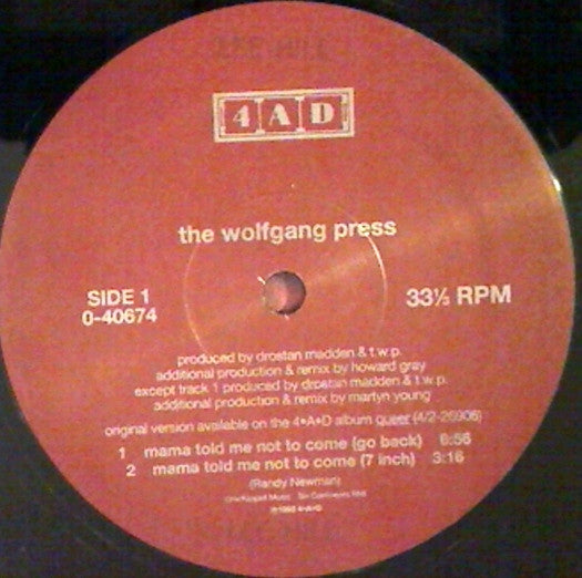 Mama Told Me Not To Come The Wolfgang Press