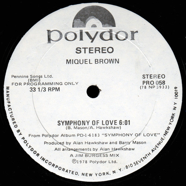 Symphony Of Love Miquel Brown