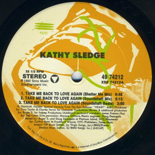 Take Me Back To Love Again Kathy Sledge
