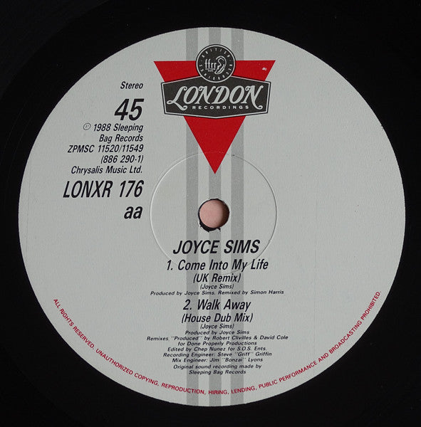 Walk Away / Come Into My Life (UK Remix) Joyce Sims