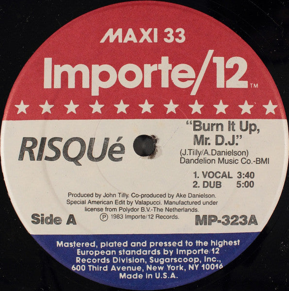 Close-up of the "Burn It Up, Mr. D.J." album cover by Rectangle Triangle, featuring vibrant graphic design and bold typography.