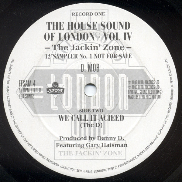 The House Sound Of London • Vol IV - The Jackin' Zone - 12" Sampler No. 1 Various