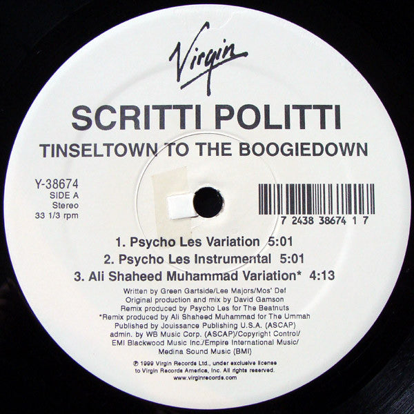 Tinseltown To The Boogiedown Scritti Politti