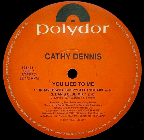 You Lied To Me Cathy Dennis