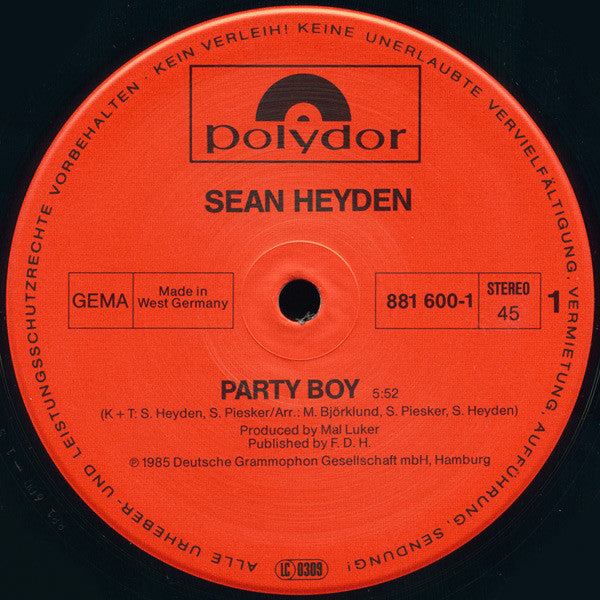 Party Boy Sean Heyden